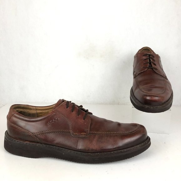 Ecco Shoes Mens EU 46 Kenton Plain Toe Derby Oxford Brown Leather US 13 Lace Up Ecco Kenton Men main image 3